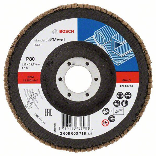 Tarcza listkowa X431 125x22,23 P80 Bosch 2608603718