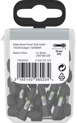 Zestaw 25 szt. bitów PZ2 Bosch PRO Impact 2607002804