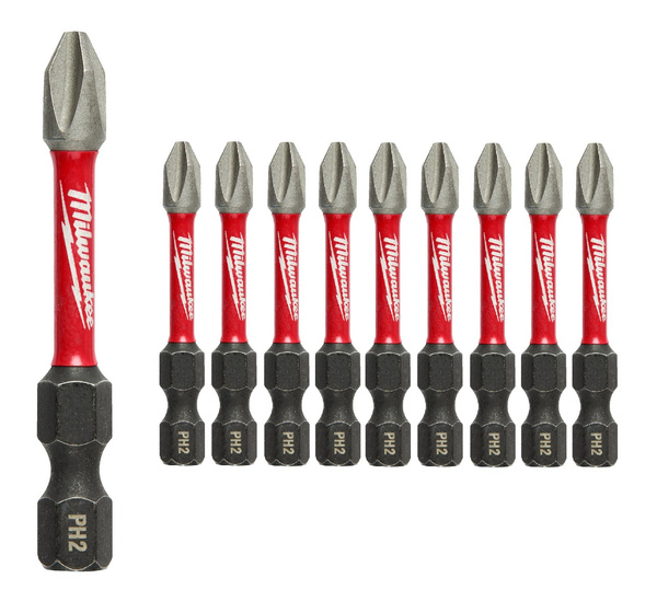 Zestaw 10 szt. bitów udarowych Milwaukee PH2 50 mm