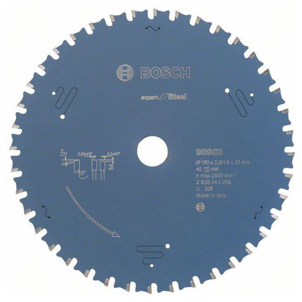 Tarcza do cięcia metalu Bosch Expert 190X20X2/1.6X40T