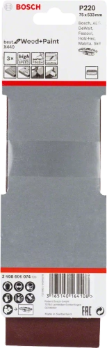 Pasy ścierne do szlifierek taśmowych Bosch X440 2608606074 3 szt.