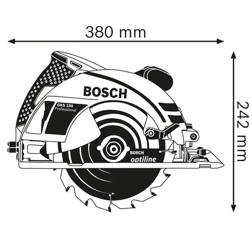 Pilarka tarczowa Bosch GKS 190 z zestawem tarcz do drewna