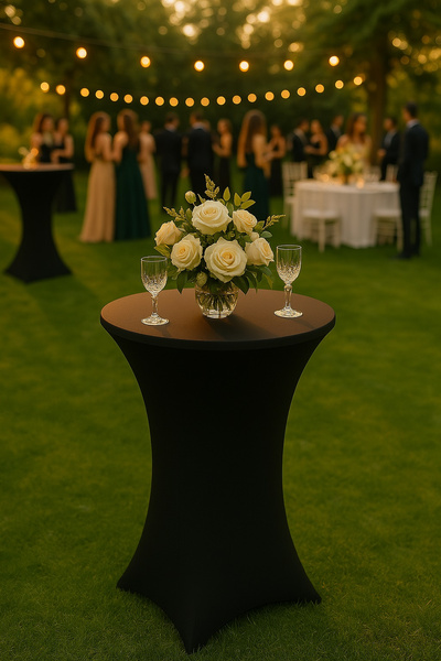 Pokrowiec/obrus na stoł koktajlowy BELIVIO WESTA BLACK