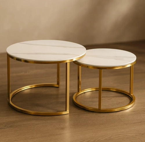 Zestaw stolików Belivio AURORA GOLD