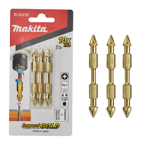 Zestaw 3 szt. bitów dwustronnych PZ1 Makita B-45216