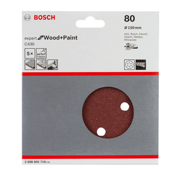 Papier ścierny Bosch C430 150 P80 2608605718 5 szt.