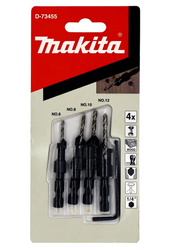 Zestaw 4 szt. wierteł do drewna z łbem sześciokątnym Makita D-73455