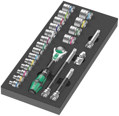 Grzechotka Wera Zyklop Speed 9721, 3/8" 8000 B, Set 1, 23 części