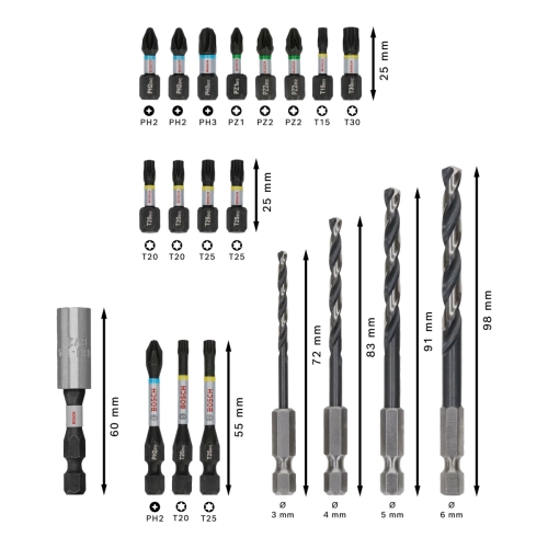 Zestaw bitów i wierteł Bosch 2608521U84
