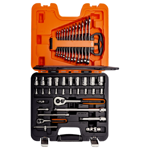 Zestaw nasadek 1/4" i 1/2'' i kluczy płasko-oczkowych Bahco S410
