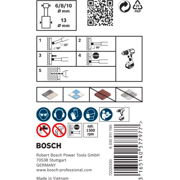 Zestaw wierteł diamentowych do ceramiki Bosch 2608587145 