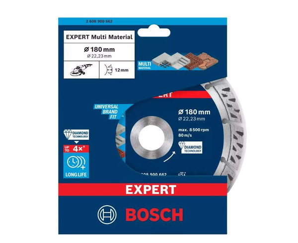 Diamentowa tarcza tnąca Bosch EXPERT MultiMaterial 180 x 22,23 x 2,4 x 12 mm