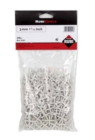 Krzyżyki dystansowe Rubi 1 mm (B-300 szt.) 02911