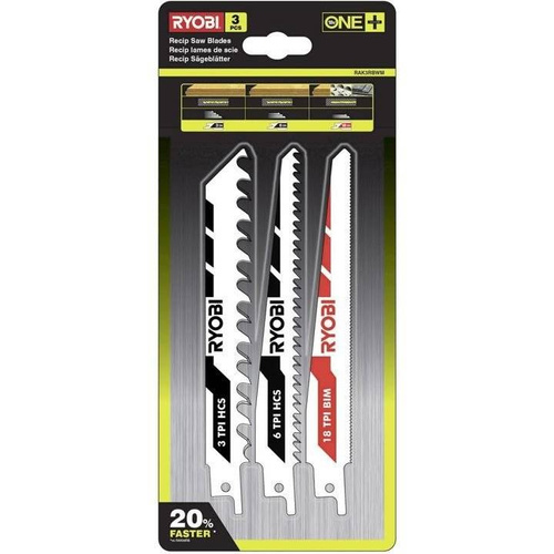 Ryobi Zestaw brzeszczotów szablastych (3 szt.) do drewna i metalu RAK3RBWM