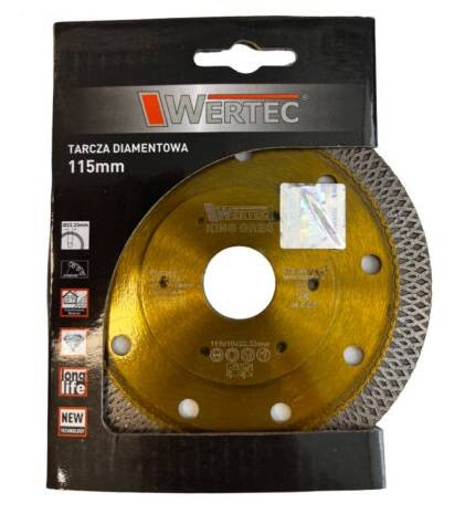 Tarcza diamentowa do cięcia gresu 115×22,23x10mm WERTEC KINGGRES115
