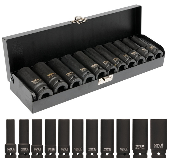 Zestaw 11 szt. nasadek udarowych 1/2" Yato YT-1054