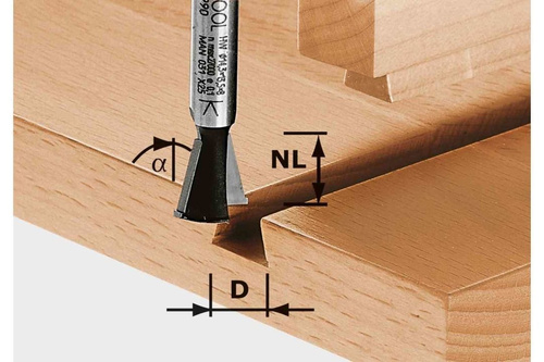 Frez do płetwin HW D14,3/13,5/15GRAD m.R Festool 490990