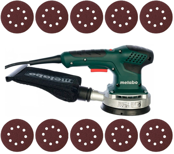 Szlifierka mimośrodowa Metabo SXE 3125 600443000 +  20x Papier szlifierski 125mm P40 Makita P-43533