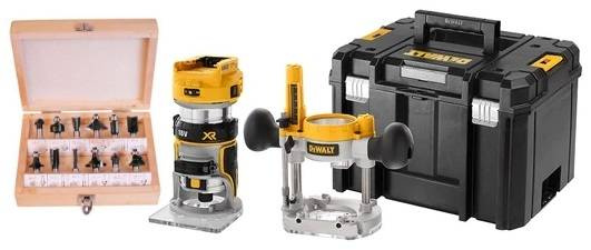 Akumulatorowa frezarka DCW604NT DeWalt + osprzęt