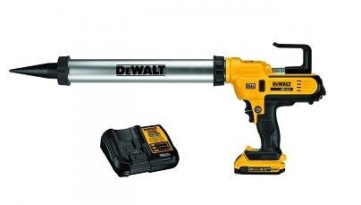 Pistolet do silikonu DeWalt DCE580D1 + akumulator + ładowarka + walizka
