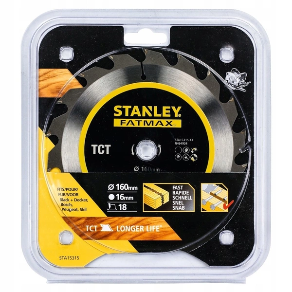 Tarcza tnąca do drewna 160x16 18T Stanley Fatmax STA15315