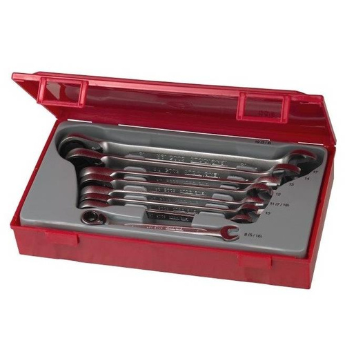 Zestaw kluczy Teng Tools TT6508R - 8 kluczy zapadkowych płasko-oczkowych