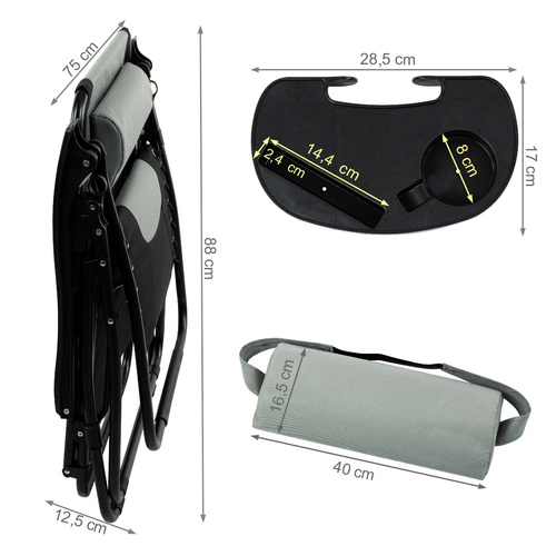 Fotel ogrodowy Belivio REVO DARK GREY