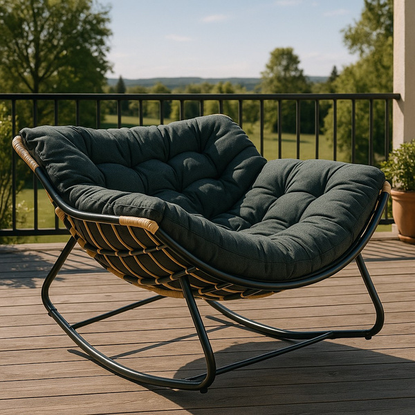 Fotel bujany Belivio NUVIO Dark Grey