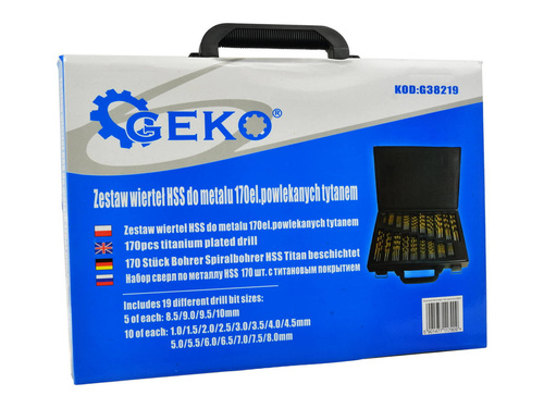 Zestaw wierteł HSS Geko G38219
