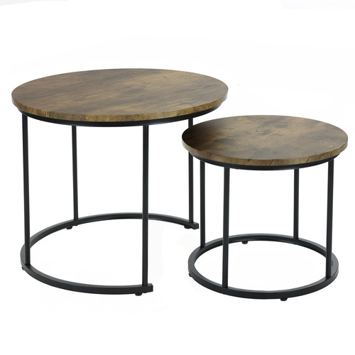 Zestaw stolików Belivio MOCCA RUSTICAL OAK