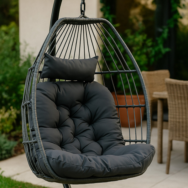 Fotel wiszący Belivio FLORES grafitowy