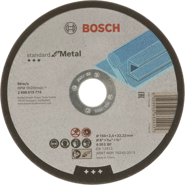 Tarcza tnąca do metalu 150x2,5x22,23 mm Bosch 2608619774
