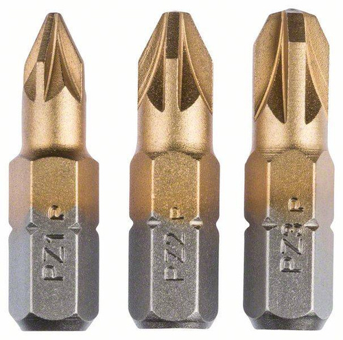Zestaw 3 szt. bitów PZ1, PZ2, PZ3 Bosch 2609255968
