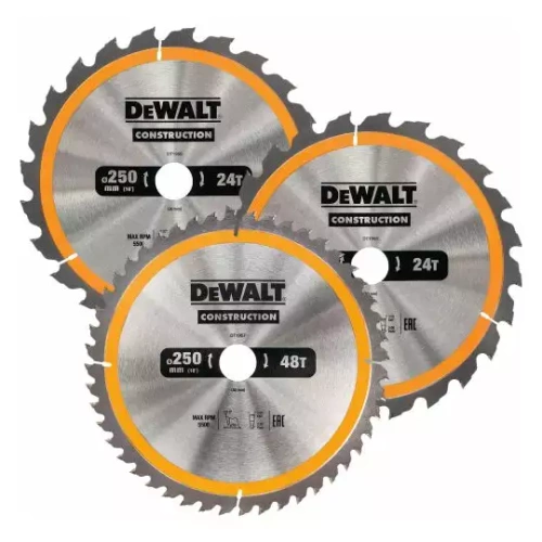 Zestaw 3 szt. tarcz tnacych do drewna 250x30 mn Dewalt DT1963-QZ
