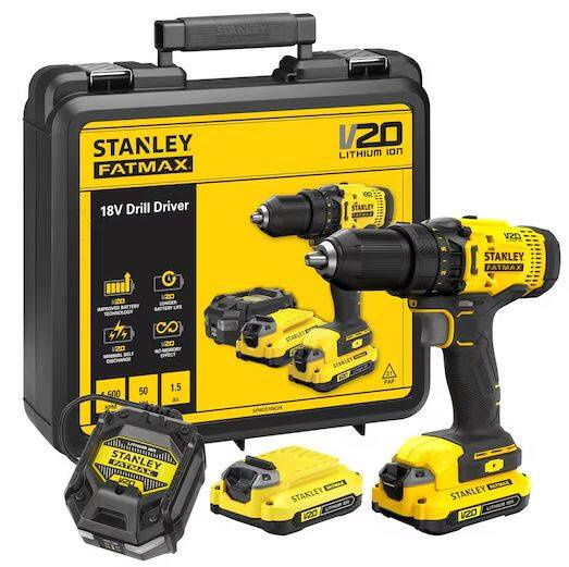 Akumulatorowa wiertarko-wkrętarka SFMCD700C2K Stanley Fatmax + 2 x akumulator + ładowarka + kufer