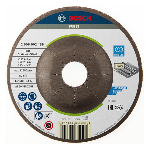 Tarcza do szlifowania INOX 125x6,4x22,23mm Bosch 2608602488