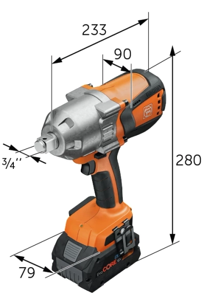 Klucz udarowy Fein ASCD 18-1000 W34 AS Set 8 Ah ProCORE (71151262000)