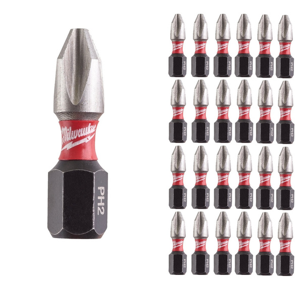 Zestaw 25 szt. bitów udarowych Milwaukee PH2 25 mm