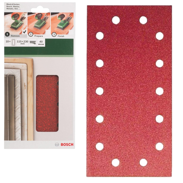 Zestaw 10 szt. papierów ściernych 230x115 mm P40 Bosch 2609256B19