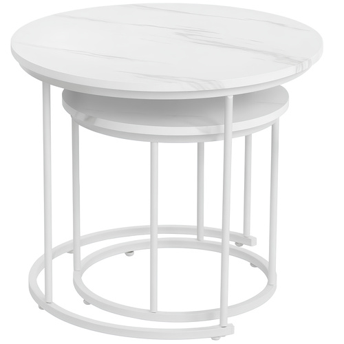 Zestaw stolików Belivio ALBA WHITE MARBLE