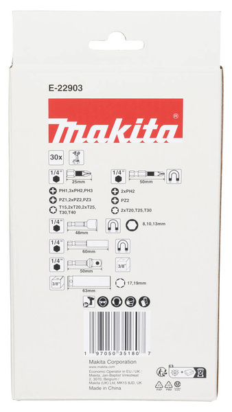 Zestaw bitów i akcesoriów Makita E-22903