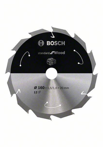 Ostrze do piły tarczowej bezprzewodowej Standard for Wood 160 x 1,5 / 1 x 20 T12 Bosch 2608837675