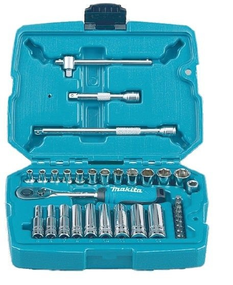 Zestaw nasadek + klucz 1/4" z grzechotką Makita B-65567 34 szt.