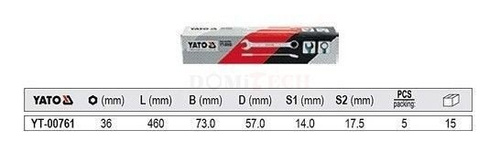 Yato YT-00761 klucz płasko-oczkowy 36 mm