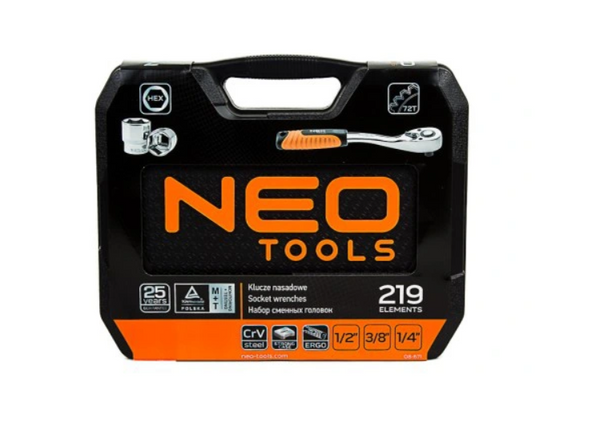Zestaw kluczy nasadowych Neo Tools 08-671 - 219 elementów