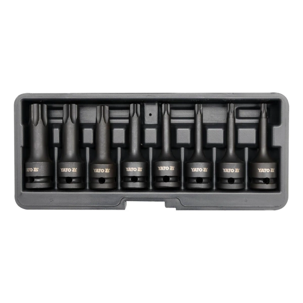 Zestaw 8 szt. nasadowych kluczy udarowych YATO YT-1065 1/2" rozm. T30, T40, T45, T50, T55, T60, T70, T80