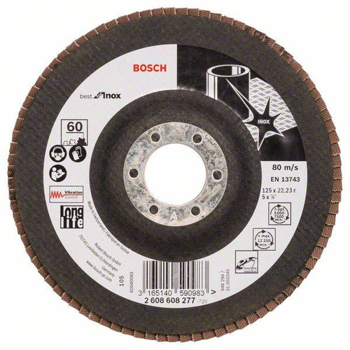 Listkowa tarcza szlifierska X581, Best for Inox 125x22,23x60 Bosch 2608608277