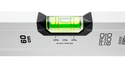 Poziomica PRO600 AB-030 malowana biała z libellą 2% 30 CM