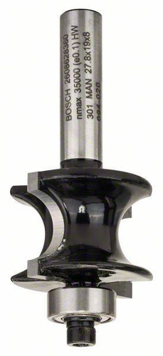 Frez profilowy z prowadnicą, 8 mm, R1 6 mm, L 19 mm, G 63 mm Bosch 2608628360