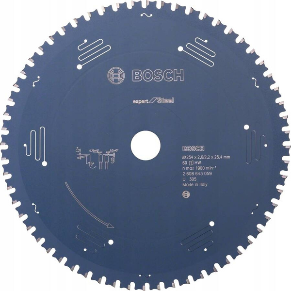 Tarcza do cięcia metalu Bosch Expert 254X25.4X2.6/2.2X60T